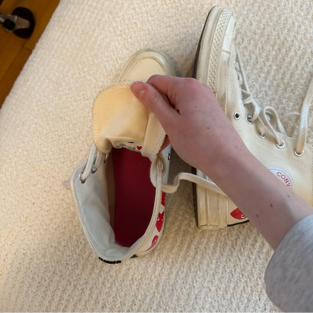 Converse x Comme des Garcons high tops sz 7.5 - Picture 6 of 8